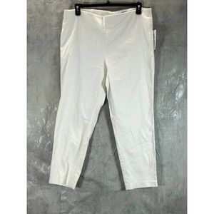 Charter Club Women's Bright White Mid-Rise Tummy-Control Chelsea Crop Pants SZ18